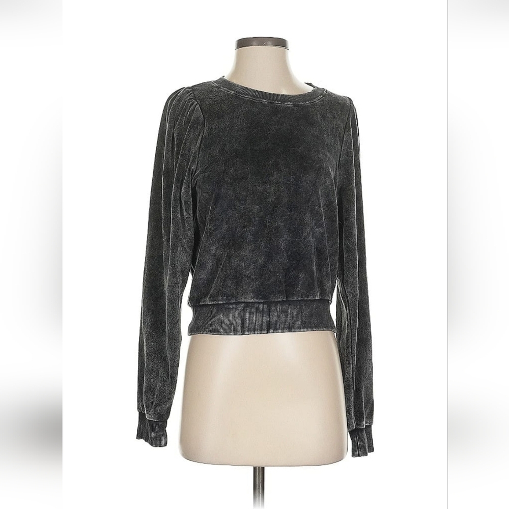 Vintage Havana Charcoal Velvet Sweatshirt